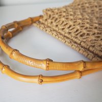 Vintage macrame bag | Bamboo and jute bag | Vintage bag with bamboo handles | Boho vintage bag | Macrame bag with bamboo handles