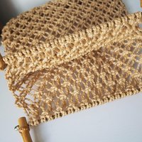 Vintage macrame bag | Bamboo and jute bag | Vintage bag with bamboo handles | Boho vintage bag | Macrame bag with bamboo handles