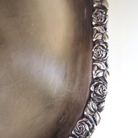 Vintage alpacca silver tray | Oval vintage tray | Large vintage serving tray | Alpacca silver serving platter | Oval silver tray