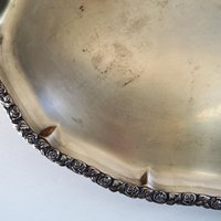Vintage alpacca silver tray | Oval vintage tray | Large vintage serving tray | Alpacca silver serving platter | Oval silver tray