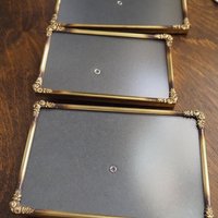 Set of three vintage brass photo frames | Brass photo frames | Vintage brass picture frames | Matching vintage frames