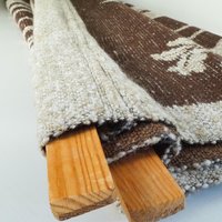Vintage wall hanging | Large wall hanging | Scandinavian woven textile | Brown wall hanging