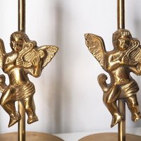 Vintage angel candlestick holders | Matching vintage candlestick holders | Brass candlestick holders | Angel brass candlestick holders