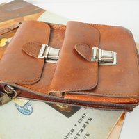 Vintage leather bag | Three Bags leather bag | Brown purse bag | Vintage leather crossbody bag | Vintage belt bag | Made in Finland