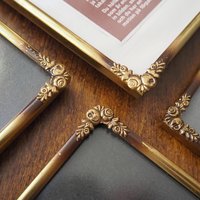 Set of five vintage photo frames | Set of five floral vintage frames | Vintage brass picture frames | Vintage brass frame set