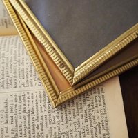 Set of two vintage brass photo frames | Brass photo frames 10x15 cm | Matching picture frames | Vintage brass picture frames