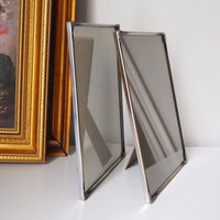 Set of two vintage photo frames | Mismatched photo frames | Vintage silver plated frames | Silver plated picture frames | Vintage frames