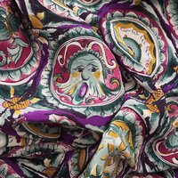 Vintage silk scarf | Purple silk scarf | Large vintage silk scarf | Made in Finland | Finnish silk scarf | Purple scarf