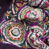 Vintage silk scarf | Purple silk scarf | Large vintage silk scarf | Made in Finland | Finnish silk scarf | Purple scarf