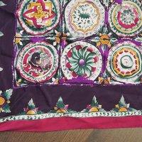 Vintage silk scarf | Purple silk scarf | Large vintage silk scarf | Made in Finland | Finnish silk scarf | Purple scarf