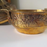 Vintage brass pomander | Vintage brass potpourri box | Large brass pomander | Brass home decor | Pierced brass box