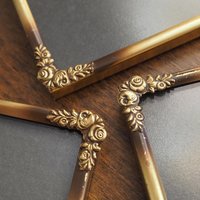 Set of three vintage brass photo frames | Brass photo frames | Vintage brass picture frames | Matching vintage frames