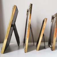 Set of four vintage photo frames | Set of four mismatched vintage frames | Vintage brass picture frames | Vintage brass frame set