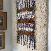 Vintage Rya wall hanging | Scandinavian Rya rug | Wool vintage wall hanging | Vintage wool Rya rug | Traditional Scandinavian wall hanging