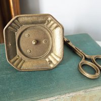Vintage candle scissors | Brass candlewick scissors with stand | Brass candle scissors | Brass candle snuffer and trimmer