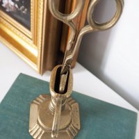 Vintage candle scissors | Brass candlewick scissors with stand | Brass candle scissors | Brass candle snuffer and trimmer