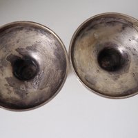 Set of two vintage candlestick holders | Silver plated candlestick holders | Simple silver tone candlestick holders | Vintage candle holders