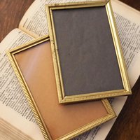 Set of two vintage brass photo frames | Brass photo frames 10x15 cm | Matching picture frames | Vintage brass picture frames