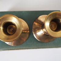Pair of vintage candlestick holders | Brass candlestick holders | Simple brass candlestick holders