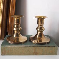 Pair of vintage candlestick holders | Brass candlestick holders | Simple brass candlestick holders
