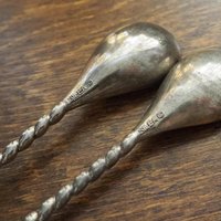 Set of seven vintage spoons | Silea tassel twisted handle spoons | Long vintage spoons | Silea spoons | Vintage dessert spoons