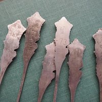 Set of six small vintage teaspoons | Vintage alpacca silver coffee spoons | Matching spoons | Floral teaspoon set | Vintage alpacca spoons