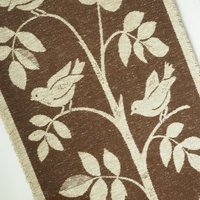 Vintage wall hanging | Large wall hanging | Scandinavian woven textile | Bird wall hanging | Brown and white wall hanging