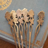 Set of six vintage teaspoons | Vintage alpacca silver teaspoons | Vintage teaspoons | Rose teaspoon set | Vintage alpacca teaspoons