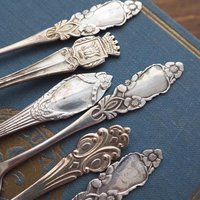 Set of six vintage coffee spoons | Small silver plated coffee spoons | Mismatched spoon set | Vintage alpacca coffee spoons