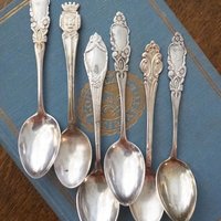 Set of six vintage coffee spoons | Small silver plated coffee spoons | Mismatched spoon set | Vintage alpacca coffee spoons