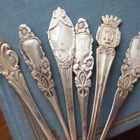 Set of six vintage coffee spoons | Small silver plated coffee spoons | Mismatched spoon set | Vintage alpacca coffee spoons