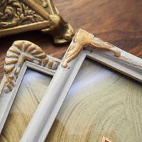 Set of two vintage frames | Vintage wooden picture frames | Vintage Eklöf photo frame | Made in Finland | Mismatched photo frames