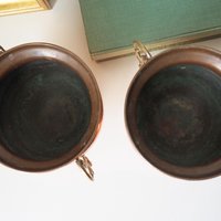 Set of two vintage copper planters | Vintage footed bowls | Matching copper planters | Vintage footed planters | Vintage planters