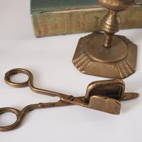 Vintage candle scissors | Brass candlewick scissors with stand | Brass candle scissors | Brass candle snuffer and trimmer