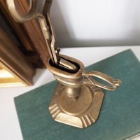 Vintage candle scissors | Brass candlewick scissors with stand | Brass candle scissors | Brass candle snuffer and trimmer