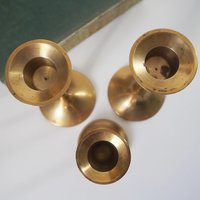 Set of three mismatched vintage candlesticks | Candle holders | Vintage brass candle holders | Mismatched brass candle holders