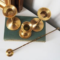 Set of three mismatched vintage candlesticks | Candle holders | Vintage brass candle holders | Mismatched brass candle holders