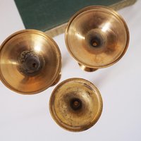 Set of three mismatched vintage candlesticks | Candle holders | Vintage brass candle holders | Mismatched brass candle holders