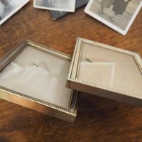 Set of two vintage brass photo frames | Brass photo frames 9x14 cm | Mismatched picture frames | Vintage brass picture frames