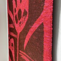 Vintage wall hanging | Large wall hanging | Scandinavian wall tapestry | 1970s wall tapestry | Retro wall hanging | Red and brown tapestry