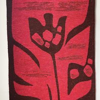 Vintage wall hanging | Large wall hanging | Scandinavian wall tapestry | 1970s wall tapestry | Retro wall hanging | Red and brown tapestry
