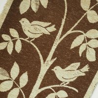 Vintage wall hanging | Large wall hanging | Scandinavian woven textile | Bird wall hanging | Brown and white wall hanging