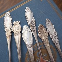 Set of six vintage coffee spoons | Small silver plated coffee spoons | Mismatched spoon set | Vintage alpacca coffee spoons