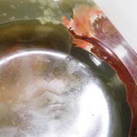 Vintage onyx marble ashtray | Large onyx ashtray | Large marble ashtray | Red and green onyx ashtray | Vintage ashtray