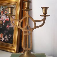 Vintage three arm candelabra | Vintage candelabrum | Three arm candlestick holder | Vintage candelabra | Art nouveau candelabrum