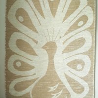 Vintage wall hanging | Peacock wall tapestry | Beige wall hanging | Vintage wall tapestry | Finnish wall tapestry | Peacock wall hanging