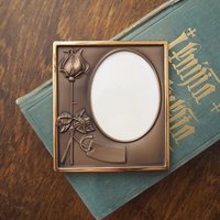 Vintage bronze photo frame | Jorma Laine Bronze Finland | Christening picture frame | Vintage picture frame | Made in Finland