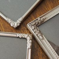 Set of three vintage photo frames | Vintage silver plated photo frames | Silver plated Danish frames | Silver plated picture frames