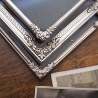 Set of three vintage photo frames | Vintage silver plated photo frames | Silver plated Danish frames | Silver plated picture frames