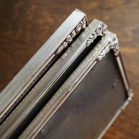 Set of three vintage photo frames | Vintage silver plated photo frames | Silver plated Danish frames | Silver plated picture frames